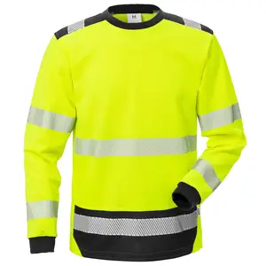 Wholesale hi viz outdoor men yellow/navy cotton short sleeve work shirt