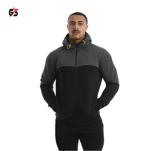Sweat à capuche d'hiver pour hommes, fermeture éclair, Streetwear athlétique, Logo personnalisé, 100% coton, chaud, polaire lourde, veste Patchwork OEM - Product Image 3