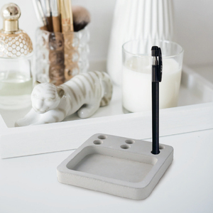 Organisateur multifonctionnel DIY lisse avec trous, forme carrée, couleur béton gris - Product Image 4