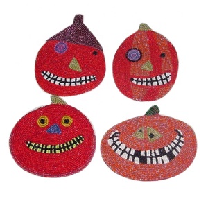 Posavasos con cuentas de vidrio en forma de calabaza para decoración del hogar, posavasos moderno de tamaño estándar, superventas - Product Image 1