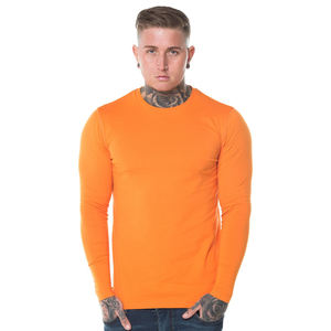 T-shirt manches longues pour hommes, Streetwear, épais, en Polyester et coton, avec impression de Logo personnalisé avant et arrière, vente en gros, - Product Image 3