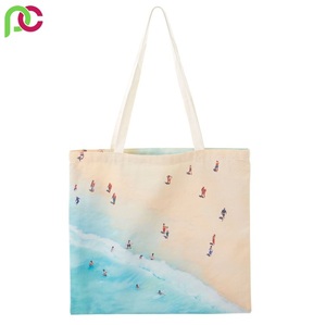 Sacs fourre-tout réutilisables en toile avec impression mer Deux logo personnalisables Sac à provisions écologique Fermeture à glissière Lettre sérigraphiée - Product Image 6