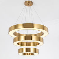 Led anneau de cuivre lustre pour salon pendentif lumière
