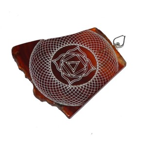Pendentifs en tranches Chakra, pièces, racines gravées, commande en gros - Product Image 1