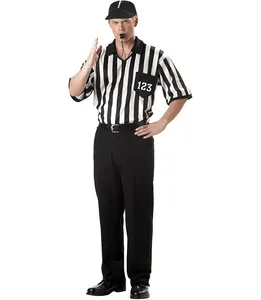 Maglia uniforme da arbitro di basket camicia da arbitro di Football americano uniforme abbigliamento sportivo Kit Umpire Costume da camicia per arbitro per adulti da uomo