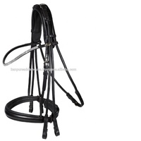 Cavasson Noseband Flash Bridle Matériau en cuir durable