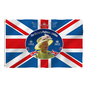 Barato personalizado <span class=keywords><strong>de</strong></span> gran tamaño <span class=keywords><strong>de</strong></span> doble cara 3*5 pies con hebilla <span class=keywords><strong>de</strong></span> cobre poliéster al aire libre Día Nacional Queen's Jubilee Hunting - Product Image 3