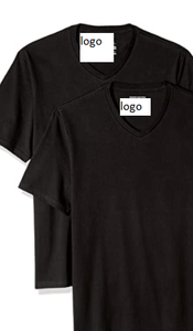 Camiseta de manga corta con cuello en V para hombre, camiseta de ajuste Regular, sólido: 100% algodón, 60% algodón, 40% poliéster, 2 paquetes - Product Image 6