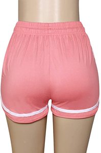 Pantalones cortos de algodón con cintura elástica para mujer, Shorts con contraste, antivaciados, para verano - Product Image 3
