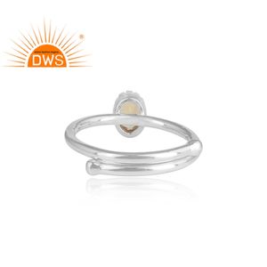 Bague ovale en argent Labradorite, fabrication de bijoux, pierre précieuse ajustable, 100 - Product Image 4