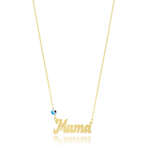Mama Design Letter Charm Turkish Eye Design Turkish Wholesale Handcrafted 925 Sterling Silver Jewelry <b>Necklace</b> - Product Image 1