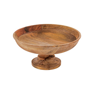 Cuenco de madera en Pedestal, 14x14x7 - Product Image 1