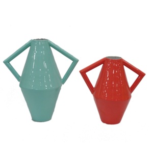 Vase antique jardinière Pot de fleur extérieur maison décorative martelée avec poignée finition enduite de poudre - Product Image 3