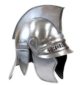 Casque de Barbuda médiéval Viking pour hommes, ailes en acier et laiton, casque de chevalier, Costume argenté poli, unisexe - Product Image 5