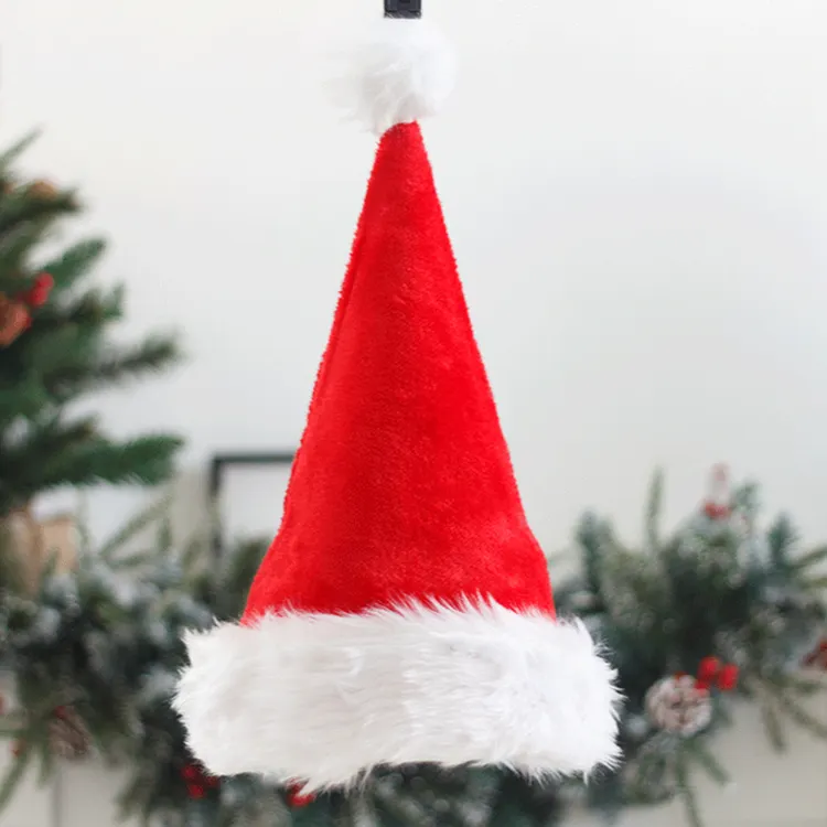 2021 फैक्टरी थोक आलीशान मीरा क्रिसमस सजाया सांता क्लॉस टोपी लंबी मजेदार क्रिसमस टोपी महसूस किया