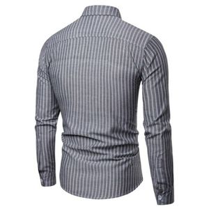 Camisa informal de algodón personalizada al por mayor, camisas de vestir formales de oficina para hombre de talla grande de manga larga con cuello vuelto - Product Image 6