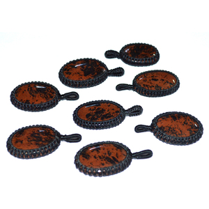 With Good Quality of Jasper Mix Cab Wrap Pendants : Jasper Mix Cab Wrap Pendants for Sale - Product Image 1