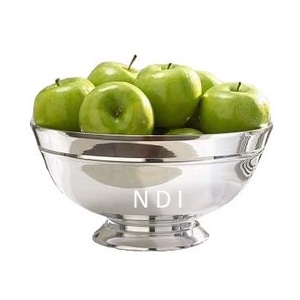 Bol mélangeur de salade de qualité supérieure de forme arrondie personnalisée de conception unique pour le bol de finition nickelé de récipient de fruits - Product Image 1