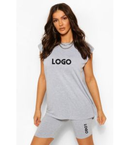 ชุดเสื้อผ้า2ชิ้นสำหรับผู้หญิง,ชุดเสื้อผ้าฤดูร้อนชุดเสื้อยืดแขนสั้นผ้าฝ้าย2022สำหรับผู้หญิงชุดนักขี่จักรยานกางเกงขาสั้น100% - Product Image 3