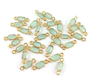 Caméra de monture pour collier, petit Rectangle, plaqué or, 6x4mm, connecteurs pour le collier - Product Image 6