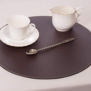 จานรองแก้วทรงกลม แฮนด์เมด สร้างความสุข - Product Image 1