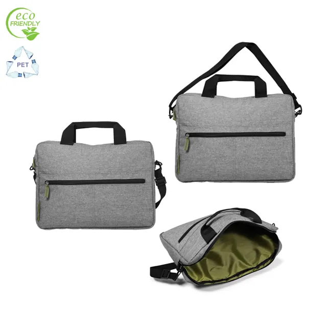 Eco-friendly Practical Design 50% recycled PET material fabric laptop messenger bag shoulder bag for men women