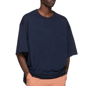 T-shirt manches courtes surdimensionné 100% coton polyester, vêtements d'été pour hommes de qualité supérieure, logo personnalisé, chemises pour hommes de couleur unie, vente en gros - Product Image 5