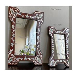 Classic Design <b>Mirror</b> <b>Frame</b> In Mother Of Pearl And <b>Wooden</b> Wall Decor <b>Mirror</b> <b>Frame</b> For Home Drawing Room Use - Product Image 2