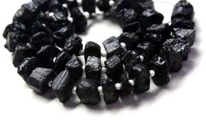 Turmalina negra Natural con forma irregular, Centro perforado, fabricación de joyas, colección de piedras, corte de estilo, 50 piezas - Product Image 2