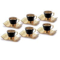 Luxe or argent turc grec bohème marocain tasse à café ensemble pour six personnes arabe tasses à café fabriquées en turquie pour cadeau