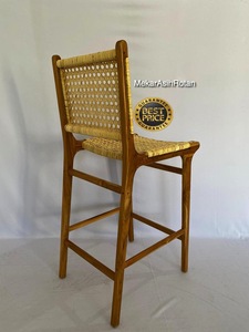Taburete de bar de teca natural moderno, sillas de mimbre para el hogar de ratán, cocina, comedor, Hotel, centro comercial, aplicación al aire libre, otros muebles para el hogar - Product Image 4