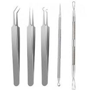 Pincettes noires de haute qualité, points inclinés - Product Image 1