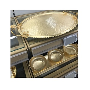 Plateau de service rond pour desserts en marbre et métal de qualité supérieure, plateau à chocolat et à nourriture aux prix les plus bas - Product Image 3