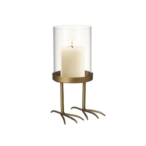 Metal Gold Polished Candle Holder <b>Set</b> Of Two Customized Size And Shape Decorative Candle Holder For Home Use - Product Image 2