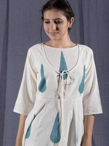 Algodón blanco largo Kurti - Product Image 3