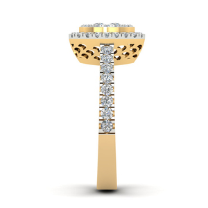 Anillo de aniversario de oro amarillo de 14 quilates para mujer, sortija de aniversario, Diamante redondo, Natural, impresionante - Product Image 4