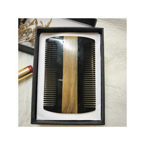 [MEILLEURES VENTES] Peignes en corne naturelle Huong Dang, faits à la main, luxueux, élégants, de haute qualité, design à deux têtes pour le soin de la barbe et des cheveux, cadeau - Product Image 2