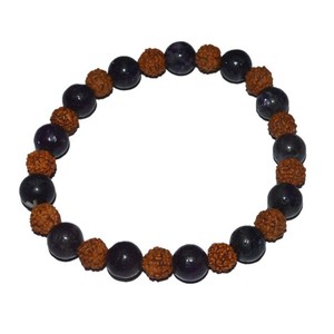 Lepidolite with Rudraksha Bracelets at Low Price : Lepidolite with Rudraksha Bracelets for Sale Handmade Healing <b>Mascot</b> Style - Product Image 1