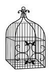 Cage à oiseaux en fer à motif solide respirante et élégante pour les oiseaux ou la décoration
