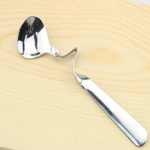 Nuevo diseño doblado curvado mango <span class=keywords><strong>de</strong></span> acero inoxidable cucharas - Product Image 2