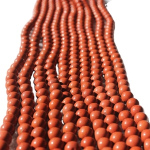 Jaspe rouge bricolage brins perles polies rondes lisses naturelles pour la fabrication de bijoux 8mm de hauteur Rudra gemmes - Product Image 3