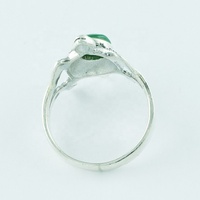 Bague tortue en onyx vert et marcassite, argent sterling 925, bijoux en argent faits à la main, vente en gros en ligne de bagues en argent