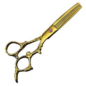 ชุดกรรไกรตัดผม2ชิ้นพร้อมหูจับมังกรสีทองอุปกรณ์เสริมความงามมีดโกนสำหรับกรรไกรผอมบางได้รับการอนุมัติจาก CE - Product Image 2