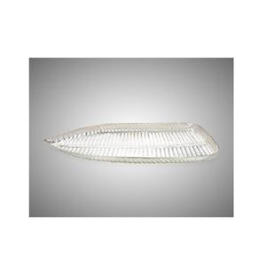 Plateau décoratif en forme de feuille nervurée transparente pour la décoration de table et le style, plateau décoratif en forme de feuille ovale, décoration de table pour la maison - Product Image 1