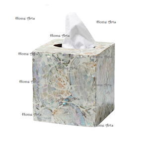 Ensemble de 2 boîtes à mouchoirs en nacre, qualité exclusive, forme carrée, boîte à mouchoirs en papier pour hôtel, usage domestique - Product Image 6
