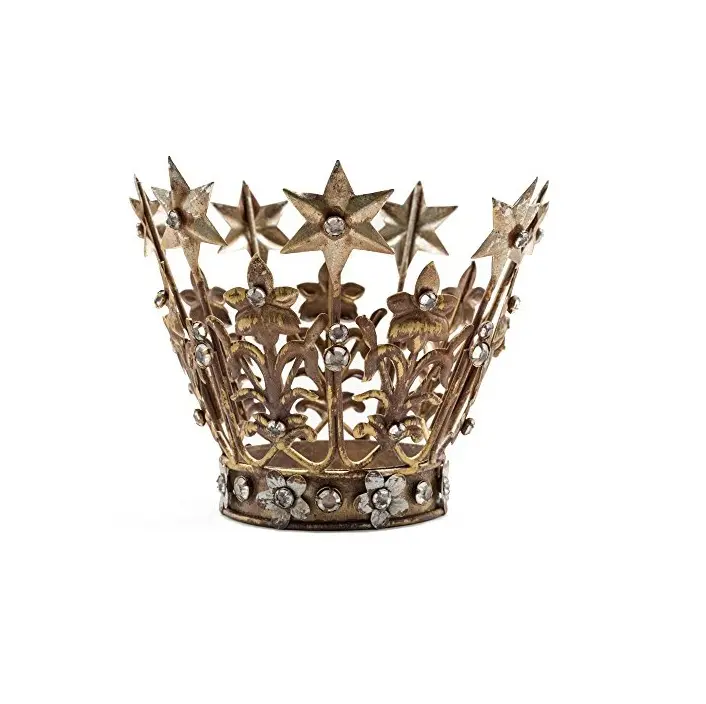 Crown Cake Topper, Wedding Antique Gold Crown, Star Crown