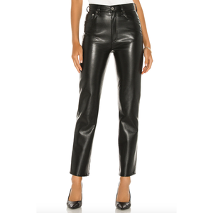 Pantalon de sport pour femme, Logo personnalisé, streetwear, décontracté, uni, OEM, en cuir PU, extensible, à la mode, 2020 - Product Image 1