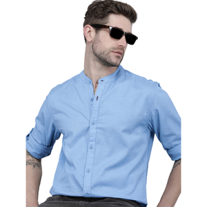 Camisas de manga larga para hombre, camisa de talla grande con botones, Color sólido, 100% algodón, Formal, Logo personalizado - Product Image 1