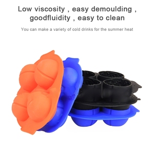 BI08 Khay Đá Silicon Hình Não Khuôn Bếp Bar Đồ Uống Trang Trí Gia Đình Diy Silicone Bốn Kết Nối Nướng Não M - Product Image 3