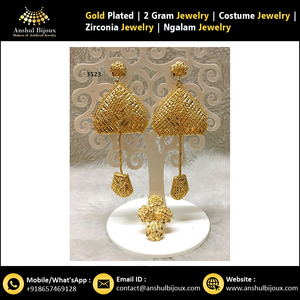 Handmade <b>Gold</b> Plating Earring <b>Jewellery</b> <b>Set</b> for Parties and Engagements African Wedding Gift - Product Image 6